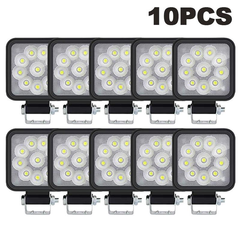 12V 24V 10Leds Light Bar Work Light Bar Square Spotlight Headlights For Truck Offroad Car Motorcycle Tractor SUV ATV Accessories
