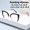 Neue stilvolle Cat-Eye Anti-Blaulicht Alterssichtigkeit Brille Vintage Metallrahmen Hochauflösende Lesebrille Dioptrien 0 bis +4.0