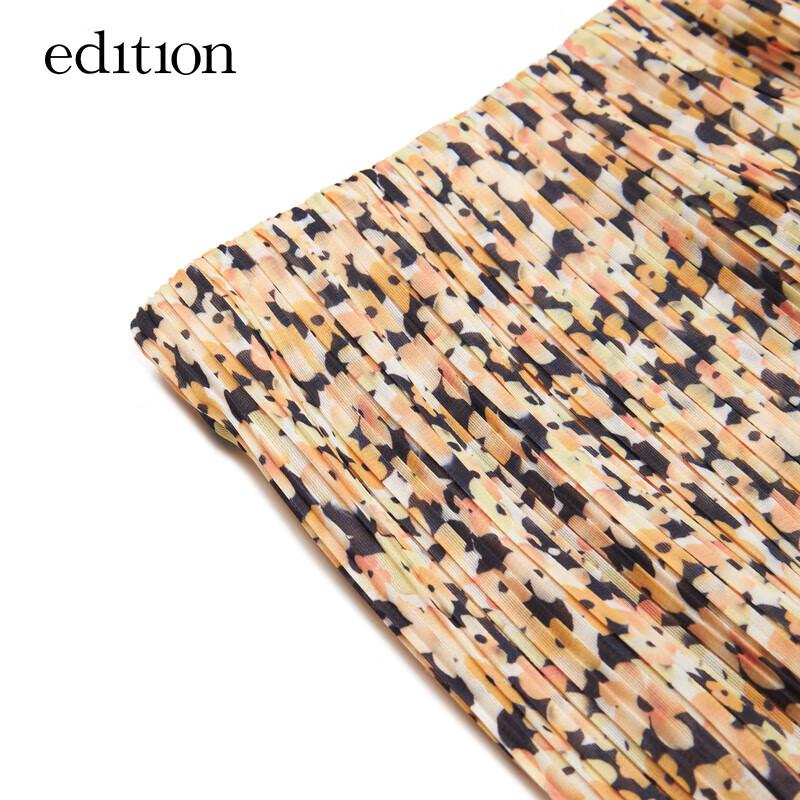 Edition Women's Retro Floral Pleated Wide-Leg Pants