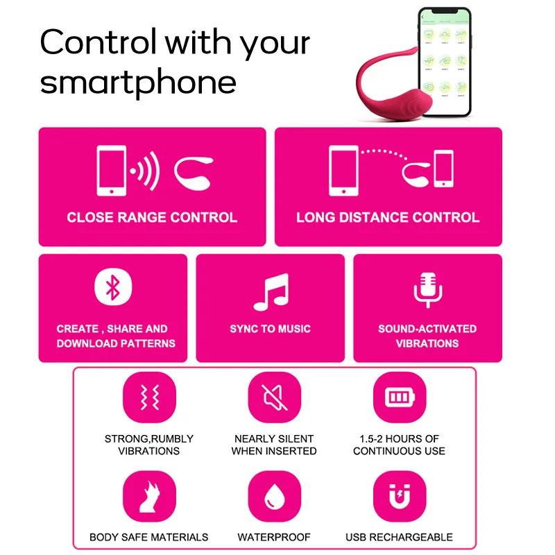 Bluetooth Clitoral Vibrator for Women APP Remote Control Vibrating Egg Clit Massager Female Sex Toys Couple Adult Supplies