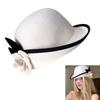 Vintage Fedoras Hat for Women Theme Party Caps with Roll Brim Flower Wool Bowler Hat for Halloween Party Cosplay Accessory