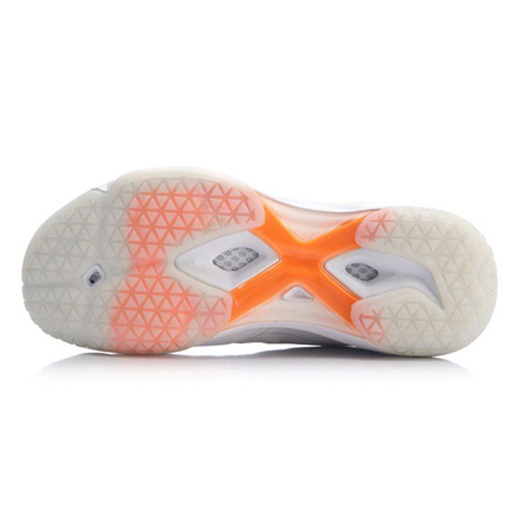 Li Ning Raid 2 Mesh Cushioning Abrasion Resistant Slip Resistant Low Top Badminton Shoes Women's Orange White AYAP004-3