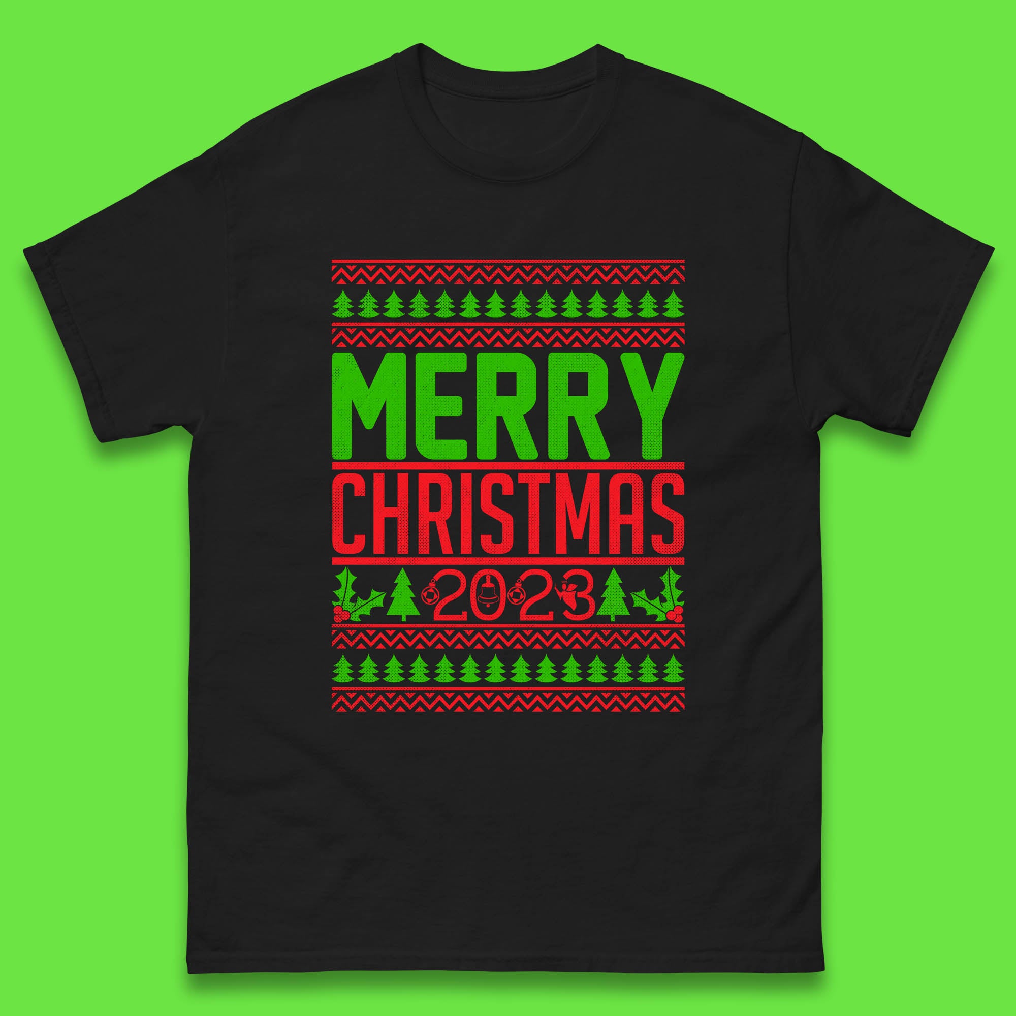 

Merry Christmas 2023 Winter Holiday Festive Celebration Xmas Gift Mens Tee Top M