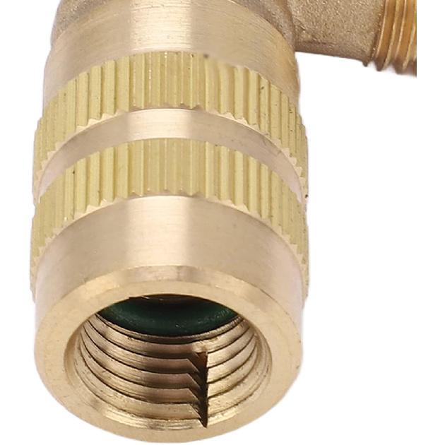 Refrigerant Charging Valve Brass Liquid Safety Valve for R22 R410 R134A R404 1/4in Male 5/16in Female Air Conditioner Manifold