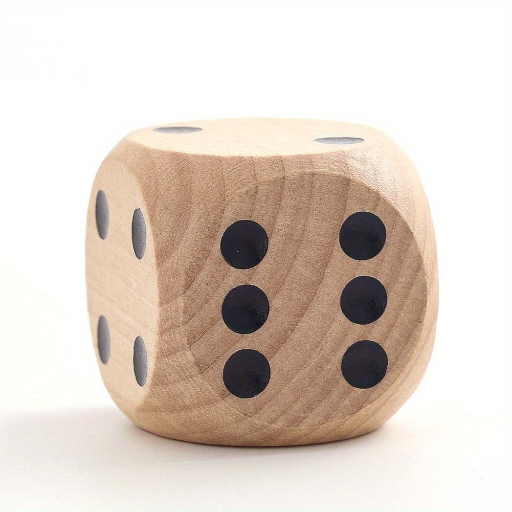 1PC Large 6-Sided Wooden Dice with Dot Square Round Corner for Family Gatherings Bar Club Parties Board Games Miniatures