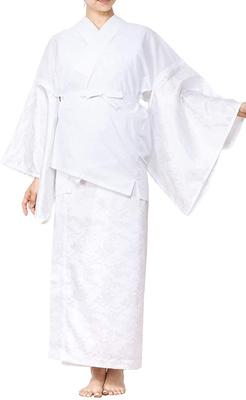 Kyoetsu Washable Nagajuban Undershirt with and Collar Opening White Collar Women's Two-Piece Pattern, Half-Collar, (Size M, (with Opening))