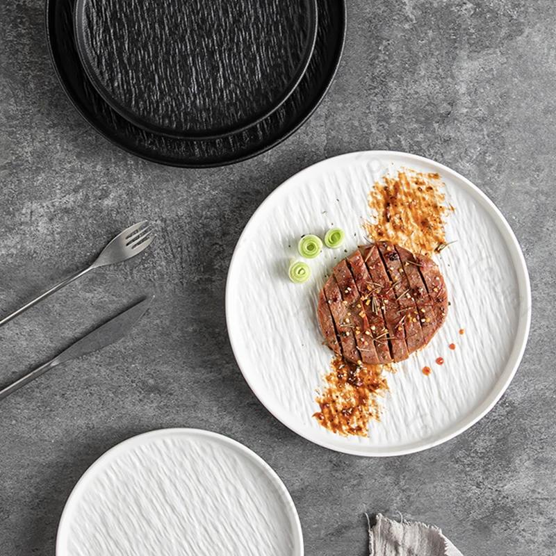 High End Steak-Essteller Haushalt Leichte Luxus-Geschirr Keramikteller Kreative Einfarbige Frühstückstablett Exquisites Geschirr