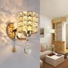 Modern Crystal Wall Lamps Gold/Chrome Nordic Crystal Wall Light Decorative Living Room Bedroom K9 Crystal Lighting with Switch