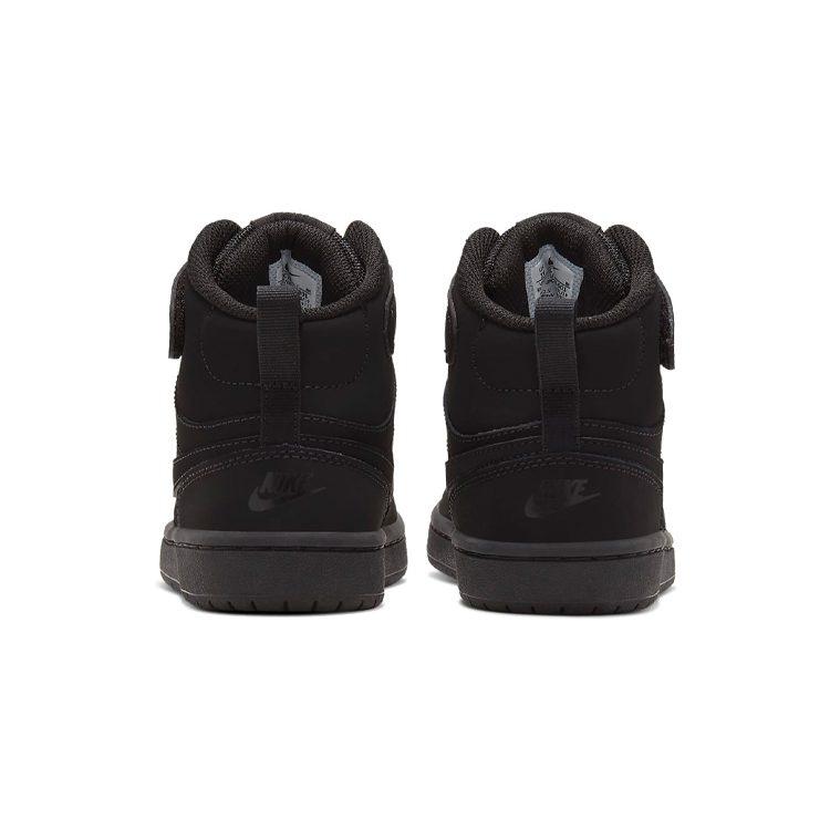 Nike Court Borough 2 Comfortable High top Kids' Skateboarding Shoes Matte Black Children Aged 3 7 Years Old CW5868-001