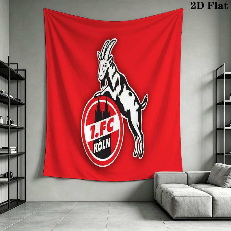 FC KÖLN Wall Tapestry Aesthetic Wall Hanging Printed Fabric Blanket Decorative Tapestries for Bedroom Living Room Home Decor