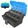 3-Layer Folding Fishing Tackle Box Portable Fishing Gear Box Multipurpose Fishing Toolbox with Handle for Fishing Tackle Storage