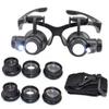 LED Light Eye Magnifying Glasses 8 Lens Magnifier Magnifying Suitable for Eyelash Extension Painting