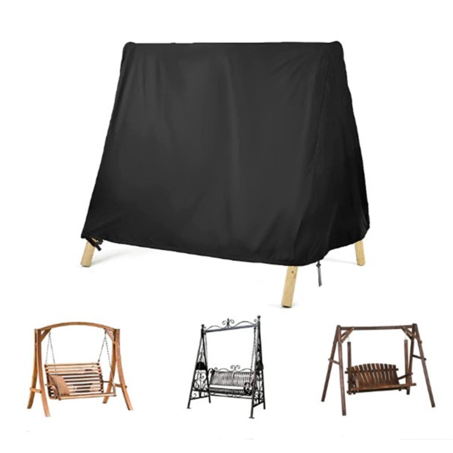 Чехол для качелей на патио, А-образный, устойчивый к ультрафиолетовому излучению, водонепроницаемый, пыленепроницаемый, погодоустойчивый чехол для садовой мебели чёрный