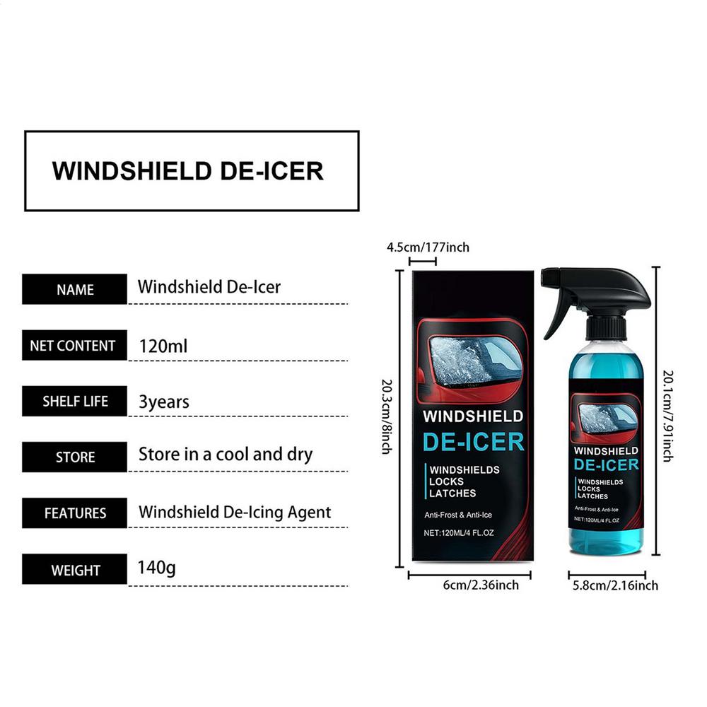 

120ml Car Deicing Agent Winter Car Snowmelt Spray Automobile Defrost Tool Remove Snow Ice Frost Melting Defrost Antifreezing