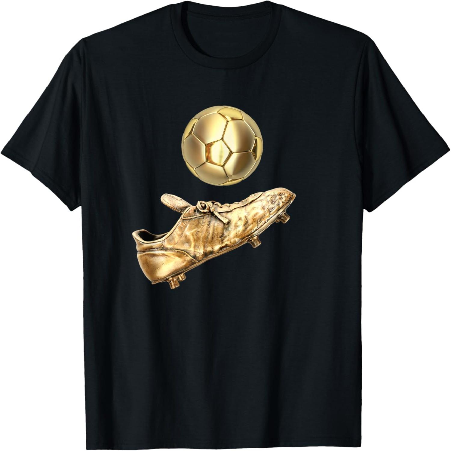 Золотой Футбольный Мяч-Ретро Винтажный Стиль Футбольные Шиповки Футболиста Футболка S разноцветный