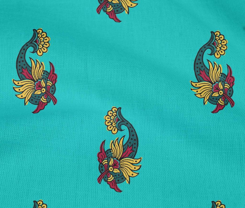 oneOone Bavlněná flexibilní tkanina s květinovým blokovým potiskem Šicí tkanina BTY 40 palců široká