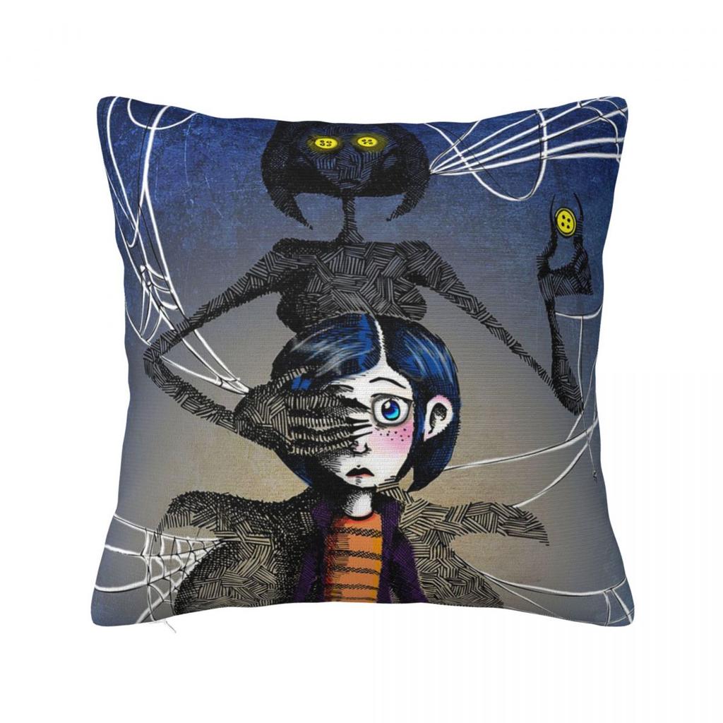 Coraline Jones Square Pillow Case Decorative Pillow the Secret Door Fantasy Casual Cushion Covers