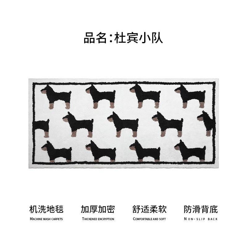 Plush Cat Theme Area Rug Bedroom Living Room Non-Slip Floor Mat Machine Washable Cartoon Style