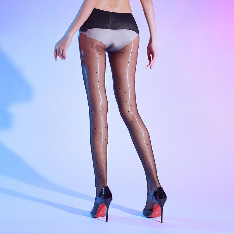 Women Seamless Stockings Sexy Aurora Ultra-Thin Polka Dot Temptation Pantyhose High-Waist Shiny See-Through Pantyhose Underwear