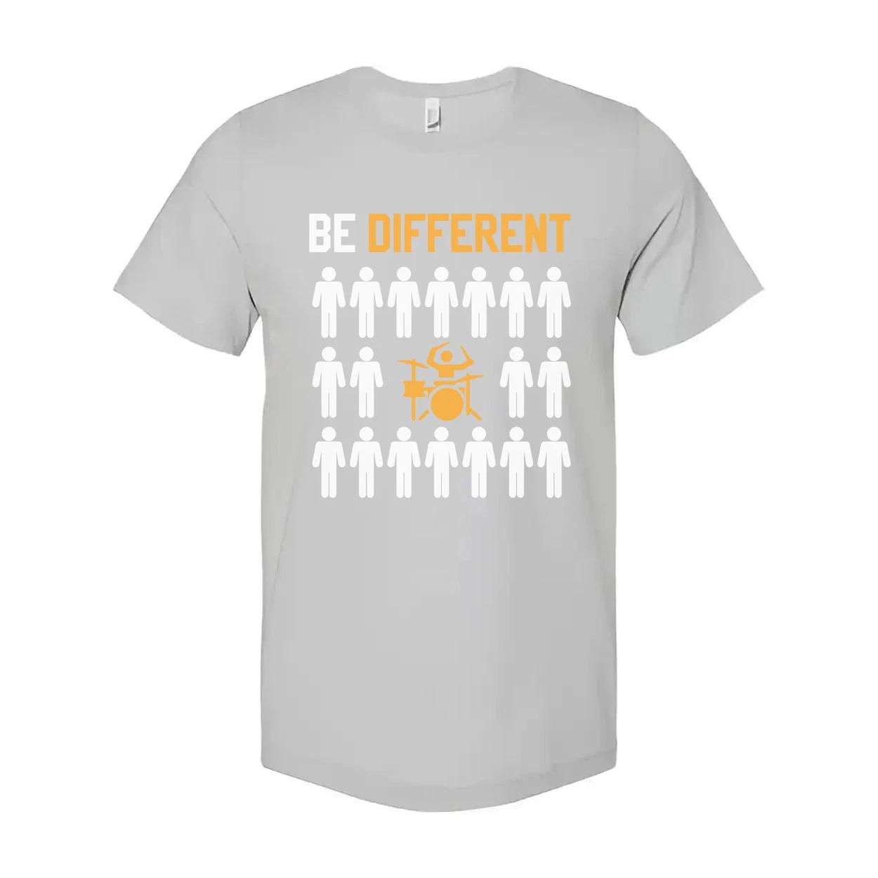 

Be Different Unisex Graphic T Shirt With Drum Set Icon Design For Music Lovers C M