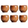 6Pcs Wood Cups for Office Break Elegant Tea Cups Household Kitchen Supplies