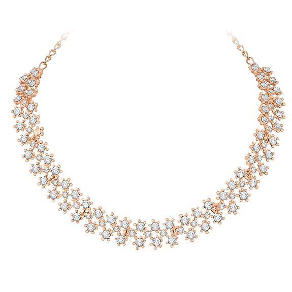 White Stones/AD Diamond Necklace with Earrings - Jewellery Set for Women, Girls Best Suits for Party, Wedding and Festive Occasions