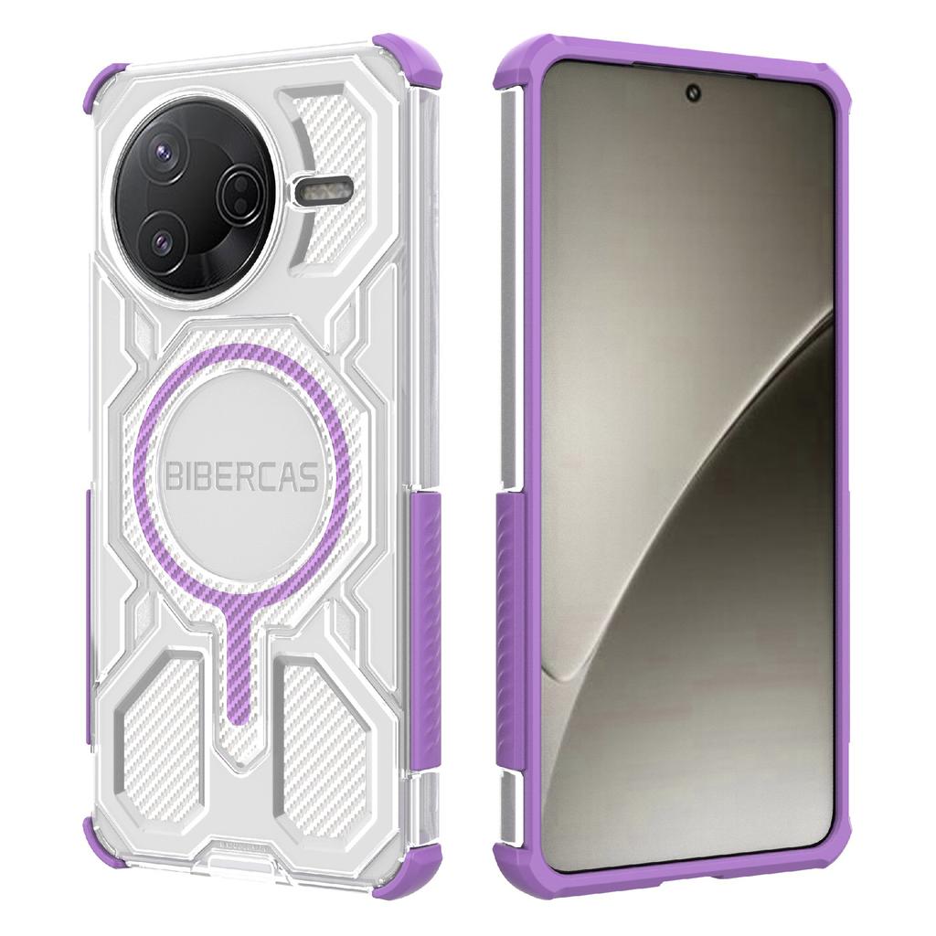 BIBERCAS J-16 Transparent Series For Xiaomi Redmi K80 5G/Poco F7 Pro 5G Case Compatible with MagSafe TPU+PC Phone Cover