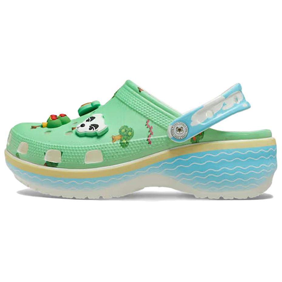Crocs Nintendo X  Classic Platform Clog Animal Crossing Unisex Sneakers Green Multi 210101-90H