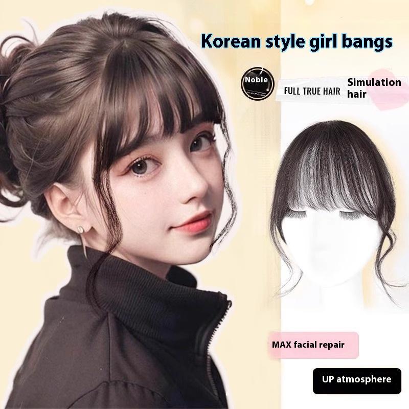 Synthetic Fake Bangs Hairpiece Clip Air Bang Extension Natural Heat Resistant For Women Daily Party