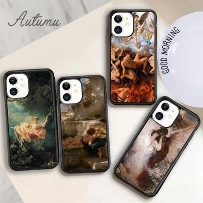 Funda de Teléfono con Pintura de Arte Renacentista para iPhone 11 12 13 14 Pro Max mini X XR XS SE 2020 6S 7 8 Plus Samsung Galaxy S21 S22