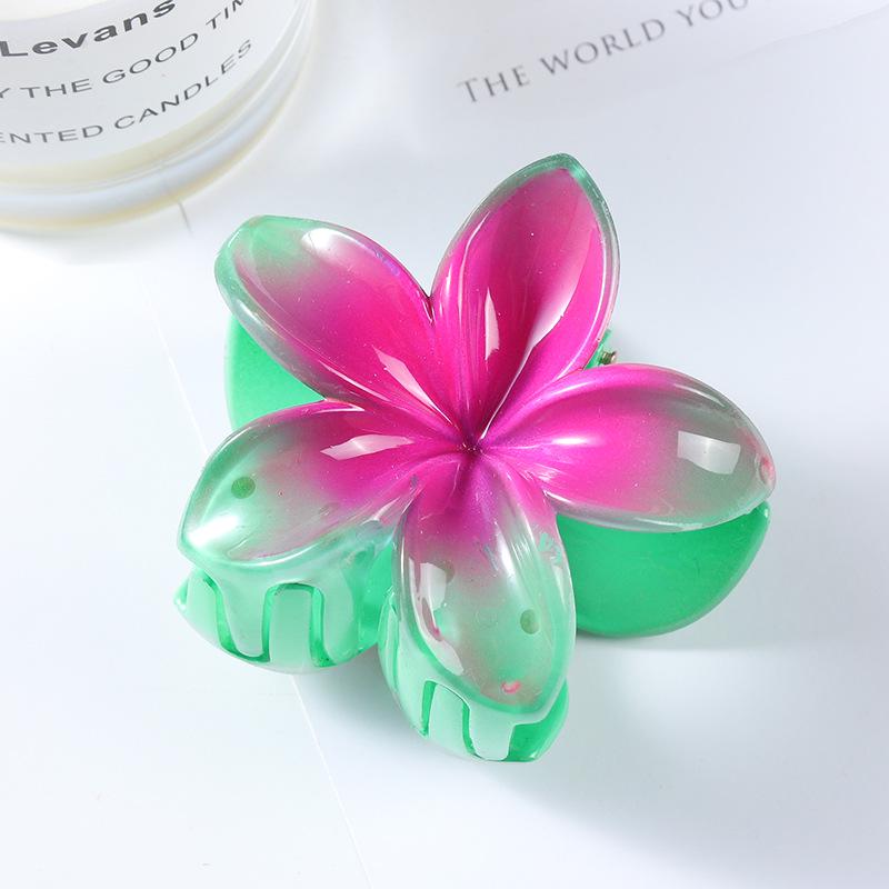 7cm Frangipani Hair Claw Clip - Colorful, Versatile Updo & Ponytail Accessory