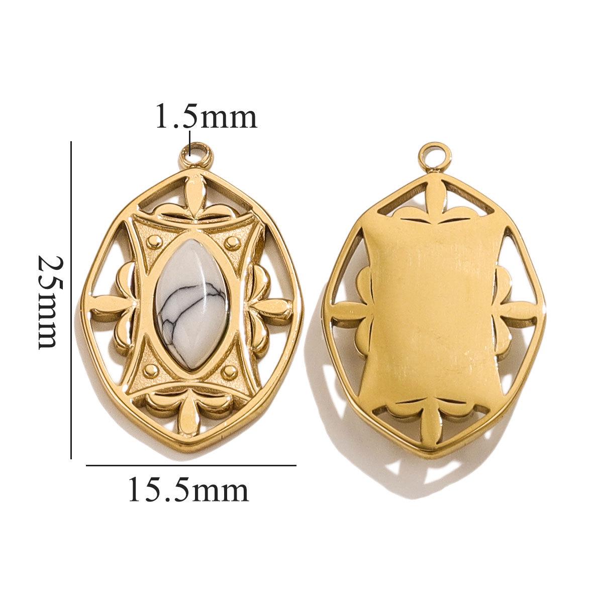 

Ожерелье-подвеска из нержавеющей стали с овальным камнем «кошачий глаз» в виде солнечных лучей - Европейская и американская нишевая легкая роскошь, титановая бижутерия