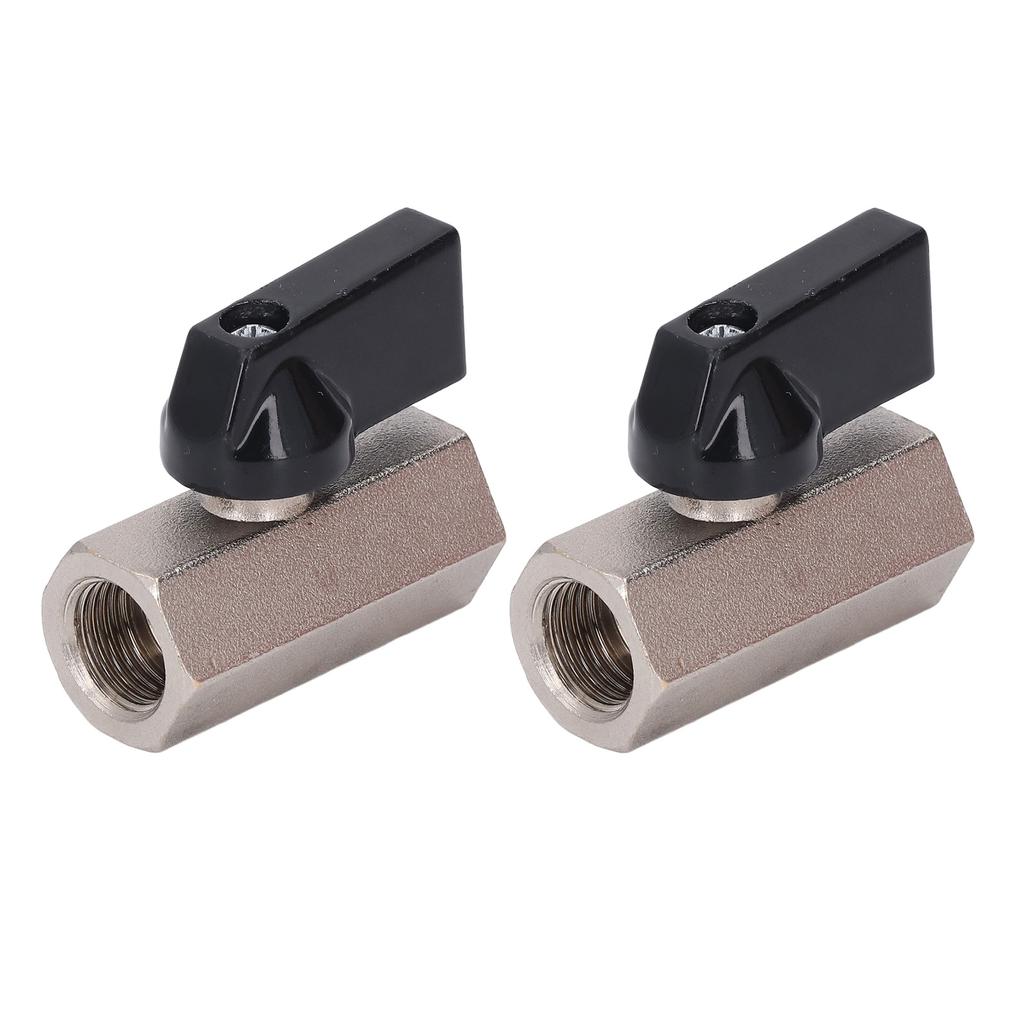 2PCS Válvula de Esfera de Latão Galvanoplastia Jateamento de Areia G14 DN8 Válvula de Rosca Fêmea Dupla para Tubo