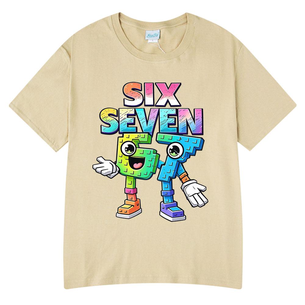 

Six Seven Funny Cartoon Number 67 Meme T Shirts Unisexs Women Clothing Fashion Harajuku T Shirt Cotton Casual Short Sleeve Tshirt 3XL