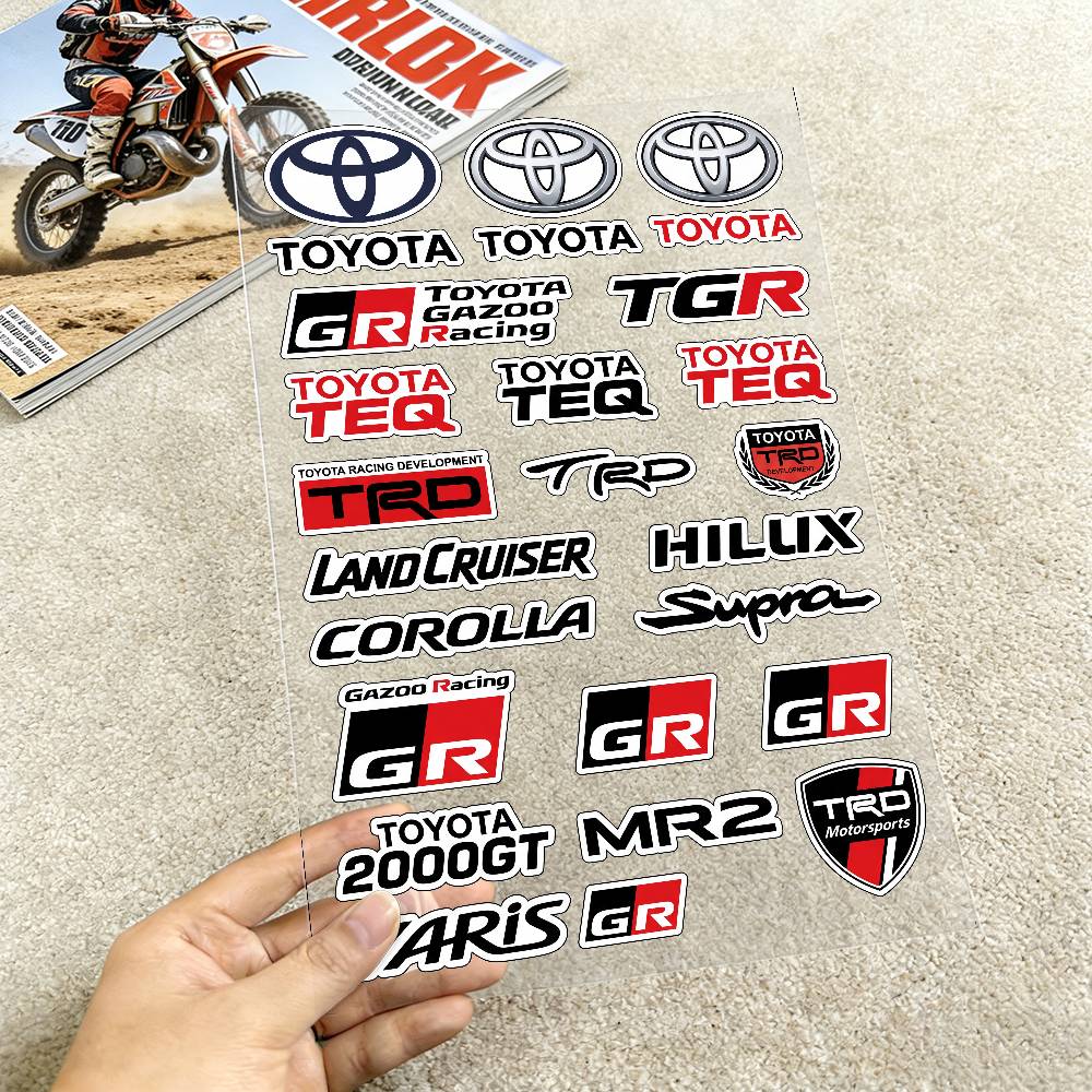 

For Toyota Reflective Motorcycle Stickers, 3M Safety Warning At Night In The Dark Scooter Helmets 20x30cm