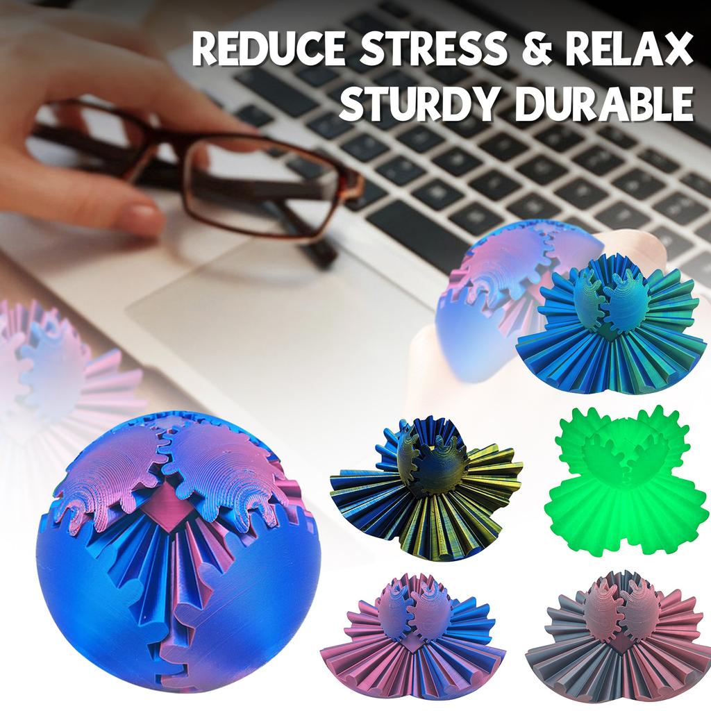 3D Plastic Gear Sphere Gradient Multicolor Toy 10cm Educational Mechanical Puzzle Interactive Model for STEM Learning and Development