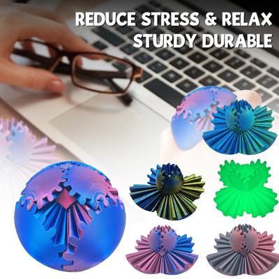 3D Baskılı Dişli Topu Döndürme Topu Dişli Fidgets Oyuncak, 3D Baskılı İş veya Seyahat Stres Giderici Oyuncak, Yetişkinler ve 6+ Yaş Arası Çocuklar İçin Aktivite Dişli Topu