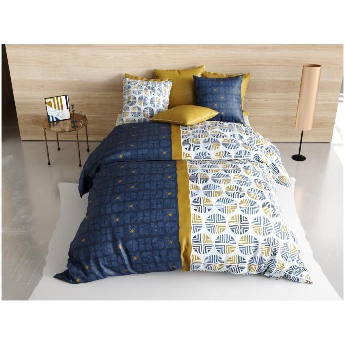 Parure Housse de couette - Sirius - 240x260 cm - 100% Coton - Motif Géométrique