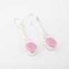 Rose Chalcedony Gemstone 925 Sterling Silver Jewelry Handmade Earrings 1.76" EE-171-18