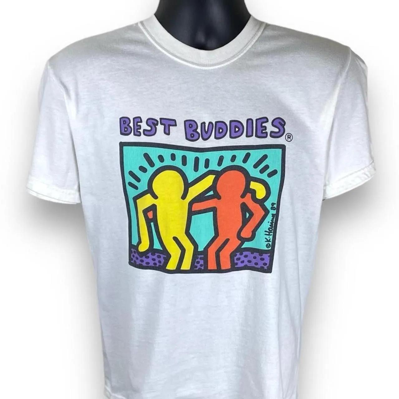 Vintage Hanes Keith Haring Best Buddies Art Essential Tshirt XXXXL