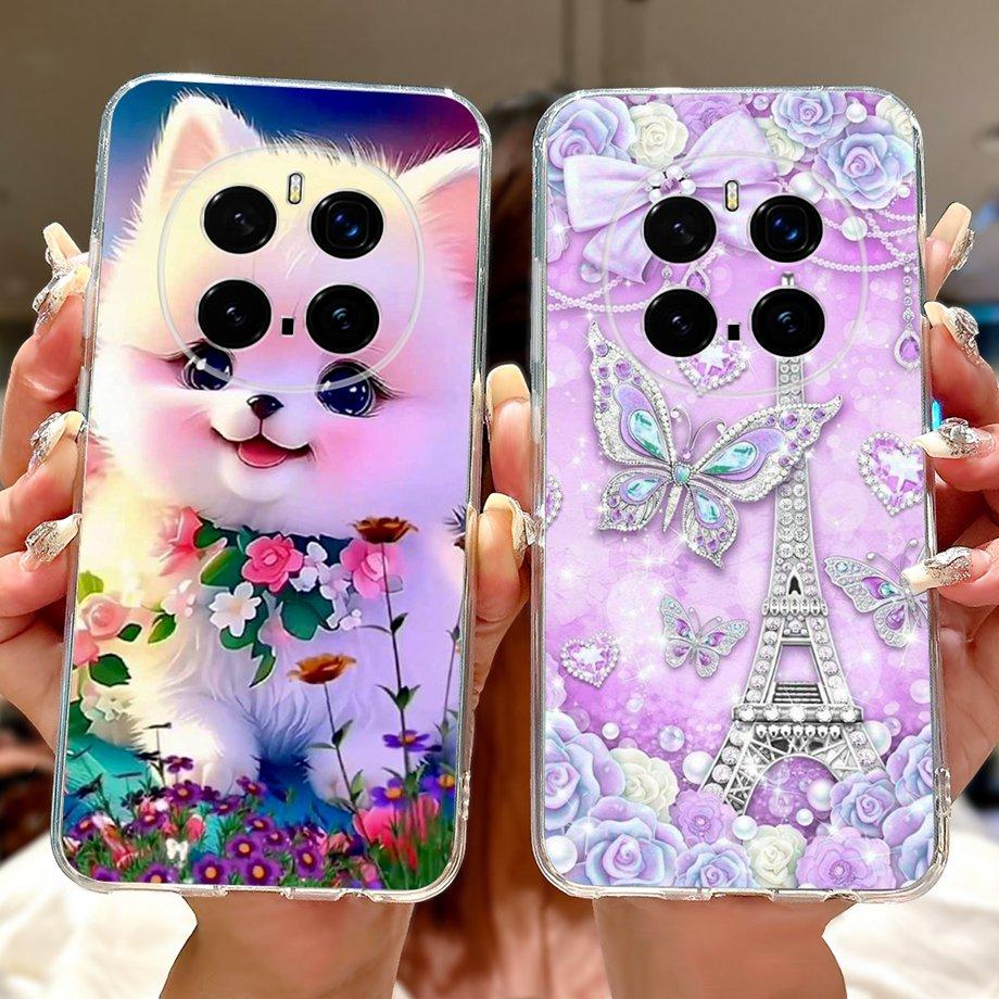 For Honor Magic 7 Pro Phone Case Magic7 Magic 6 Lite 5 Lite Back Cover Girly Fashion Flower Butterfly Paintong Soft TPU Bumper