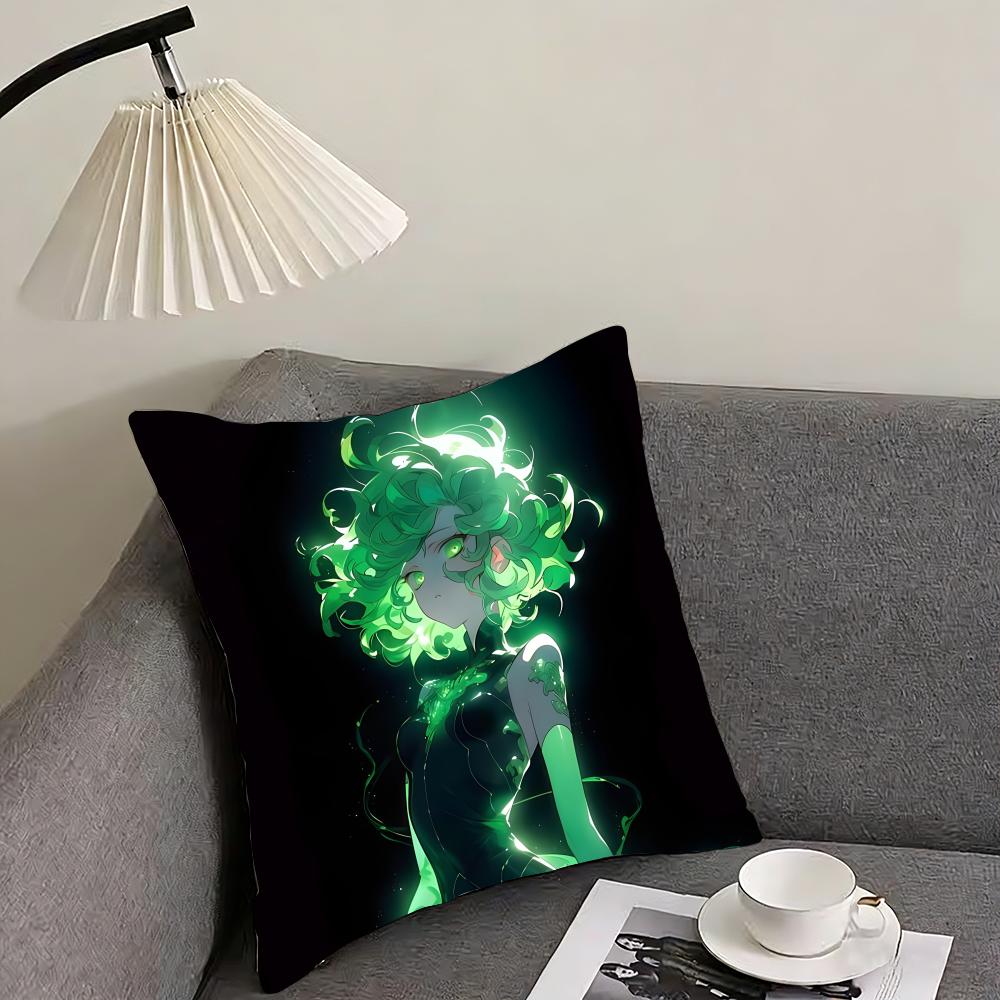 OOne PunchH Man TatsumakiI Cushion Cover Pillowcase Ultra Soft Skin Friendly Fabric Cloud Like Comfort Concealed Zipper