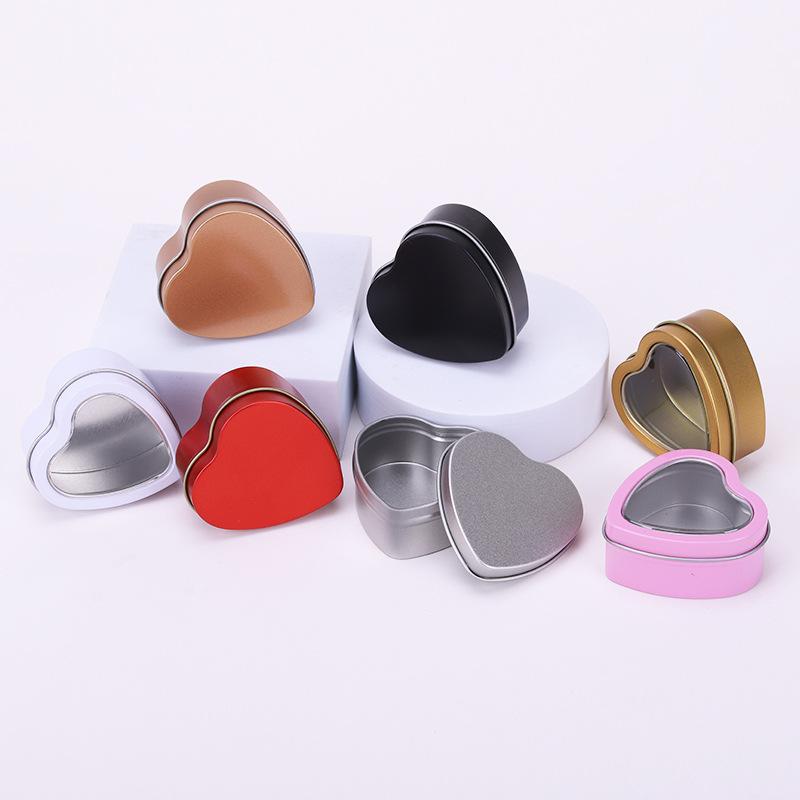 Tinplate Small Jewelry Heart-shaped Iron Can Tinplate Box Badge Small U Disk Iron Box