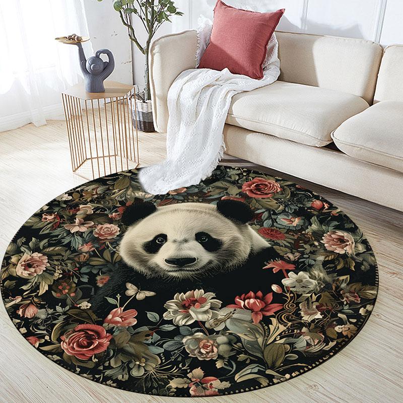 Raccoons & Dogs Pattern Round rug,Carpet Rug for Living Room Bedroom Playroom ,Non-slip Floor Mat,Holiday Gifts and Birthday Gifts.
