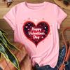 Womens Short Sleeve TShirt Valentines Day Graphic Print with Heart Sparkling Stars Happy Valentines Day Aesthetic Clothes