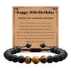 Milestone Birthday Gift: Tiger Eye & Frosted Stone Woven Bracelet