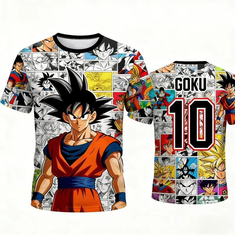 2026 New Adult Men's Dragon Ball Goku 3D Printed Football Jersey T-Shirt Kids Anime T-Shirt Special Football Jersey Unisex Y2k