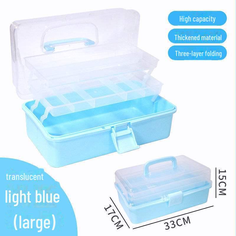 Large Capacity 3-Layer Transparent Art Tool & Pencil Storage Box