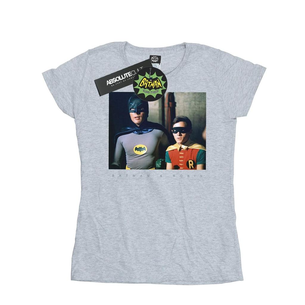 DC Comics Womens/Ladies Batman TV Series Dynamic Duo Photograph Cotton T-Shirt