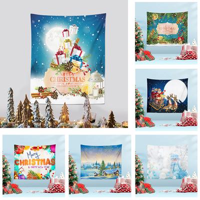 Christmas Tapestry Cross-border New Christmas Party Hanging Cloth Santa Claus Background Fabric